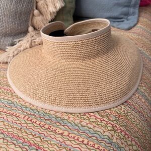 Chic FURTALK Straw Sun Visor UPF 80+ Wide Brim Pontytail Summer Beach Hat